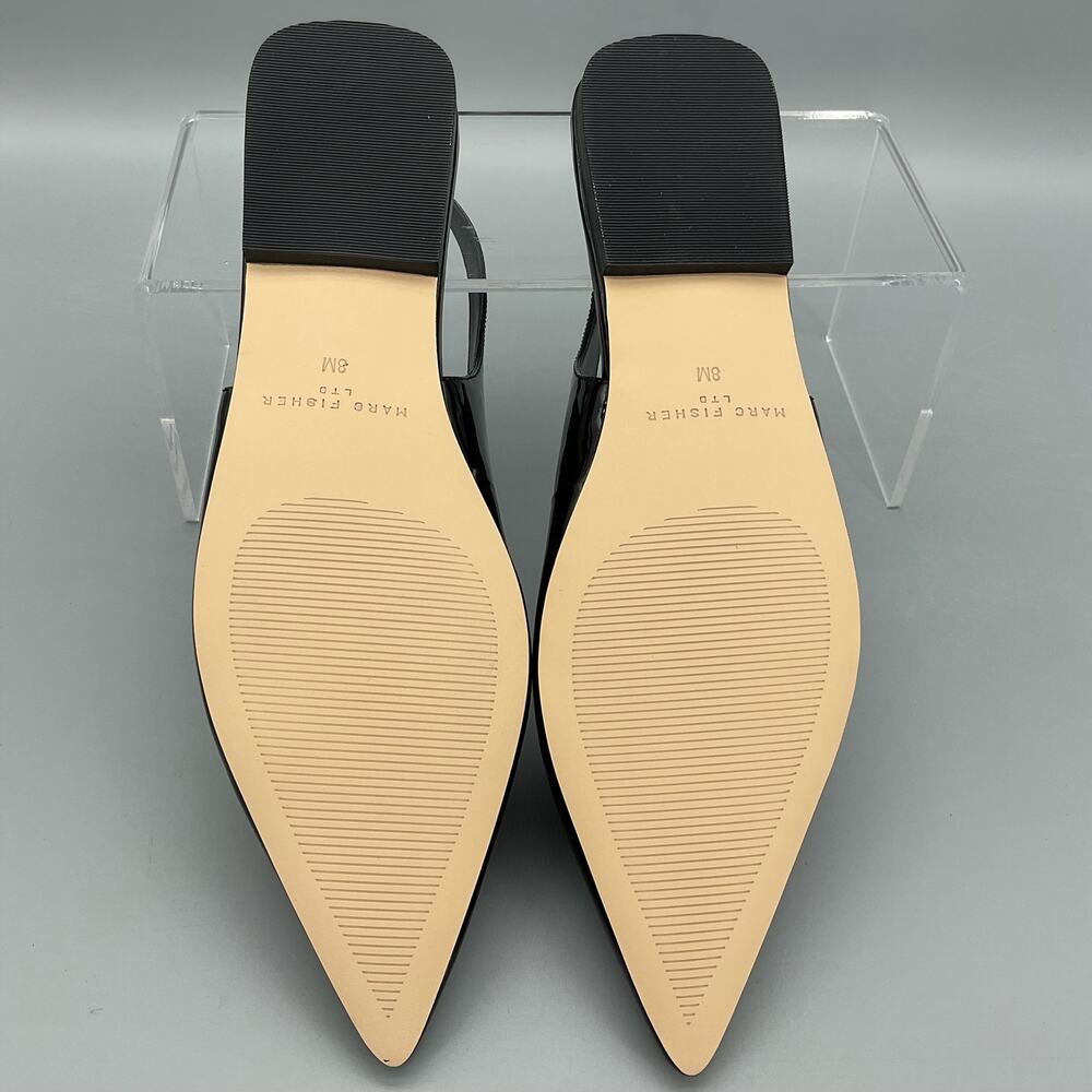 NEW Marc Fisher Women’s Gabra Patent Leather Slingback Flats Black Size 8M - Picture 9 of 11